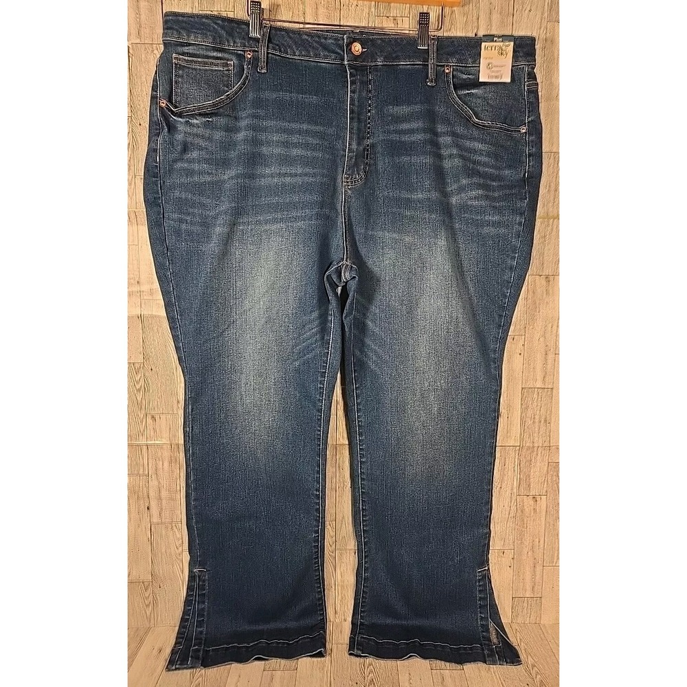 Terra & Sky Jeans 24 High Rise Bootcut Side Split Medium Wash Womens NEW